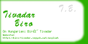 tivadar biro business card